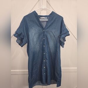 Blue Denim Maxi Dress